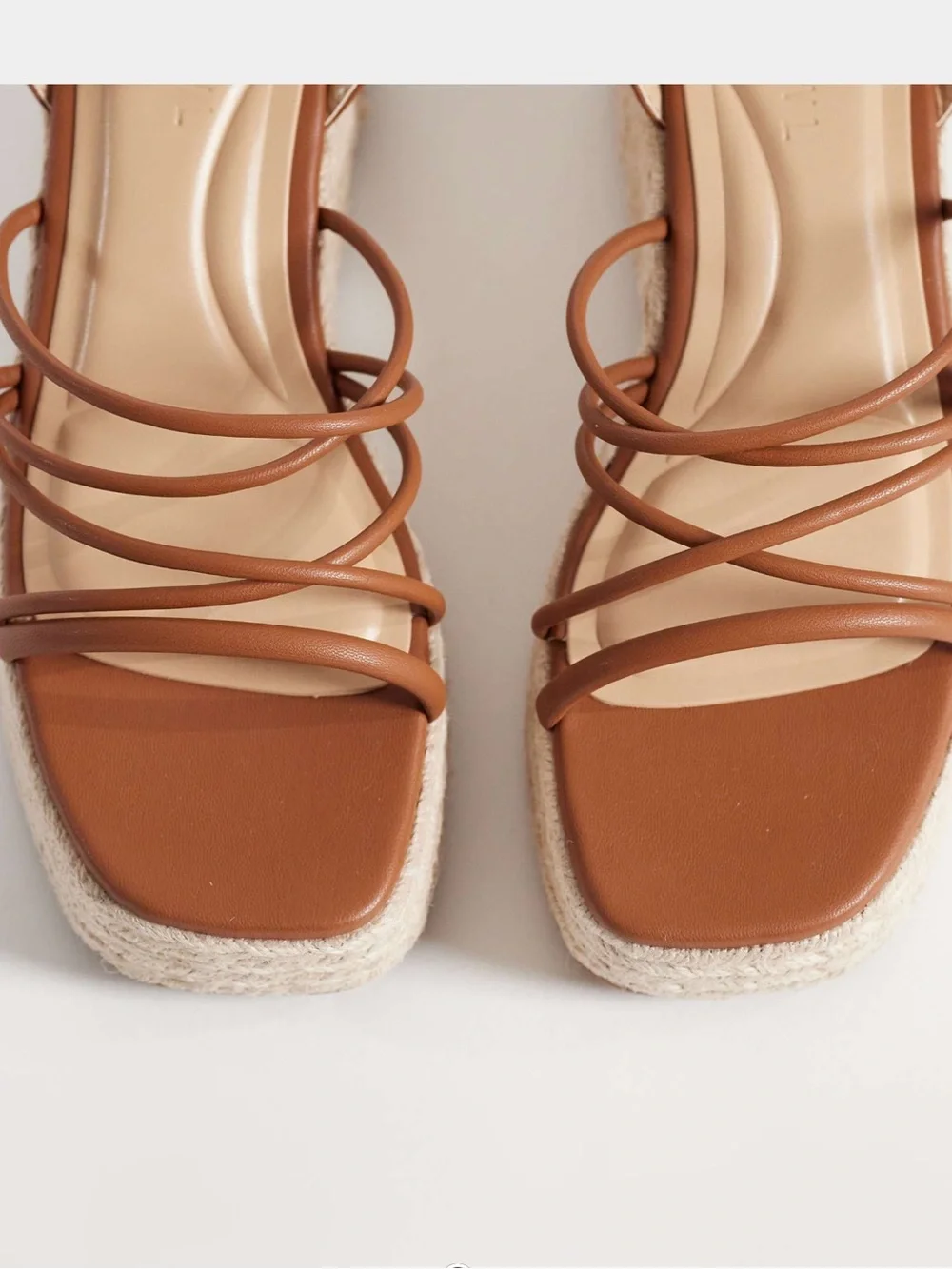 Woven Platform Wedge Sandals with Ankle Strap in Brown
